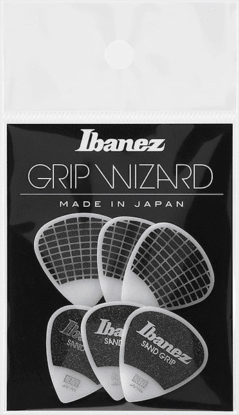 Ibanez PPA16HSGWH  Grip Wizard Sand Grip Pack 6 Púas Heavy Blancas 1