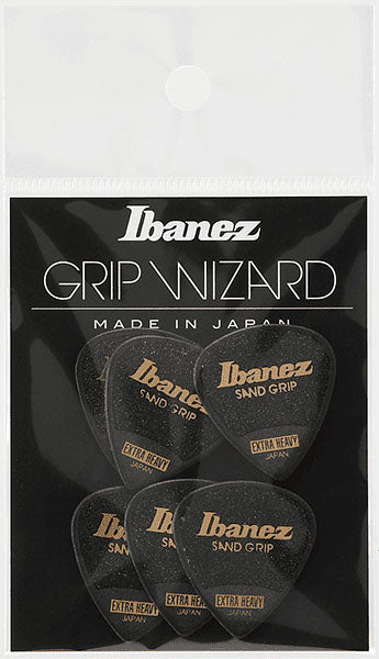 Ibanez PPA16XSGBK Grip Wizard Sand Grip Pack 6 Púas Extraheavy Negras 1