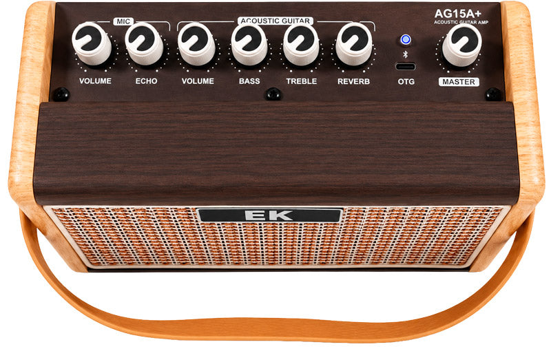 EK Audio AG15A+ Plus Amplificador Guitarra Acústica con Batería 2