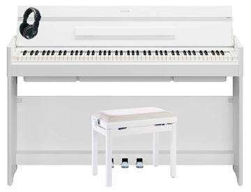 Yamaha -Pack- YDPS56W Piano Digital Arius Blanco + Banqueta y Auriculares 1