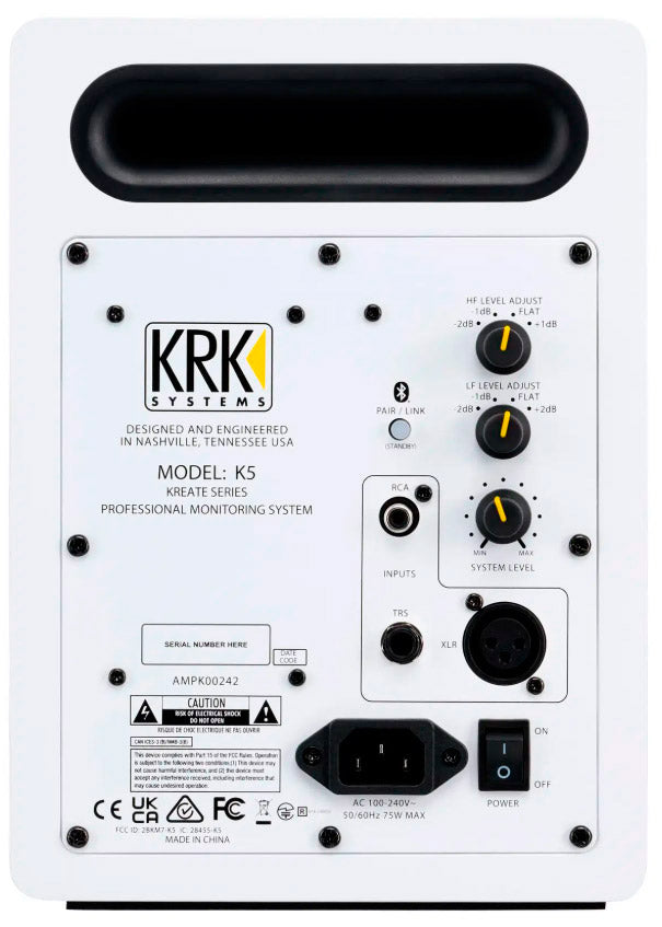 KRK Kreate 5 WH Monitor de Estudio Activo Blanco. Unidad 2