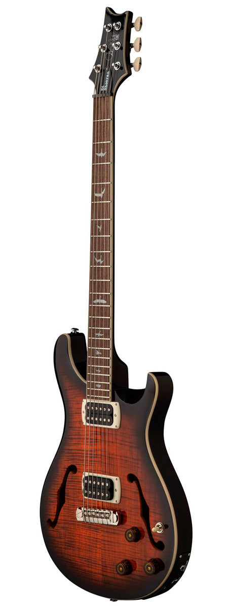 PRS SE Ed Sheeran Flat Back Hollow Body I Piezo Baritone OTS Guitarra Eléctrica Orange Tiger Smokeburst 2