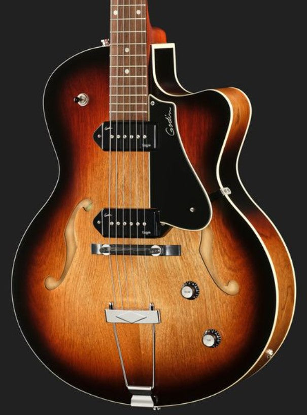 Godin 5th Avenue CW Kingpin II VB Guitarra Eléctrica Vintage Burst 6