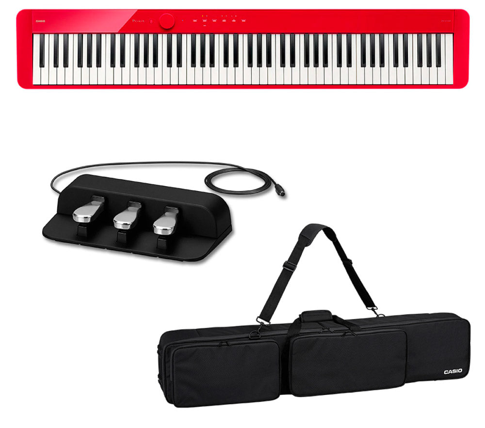 CASIO PX-S1100 RD SC800 SP34 PRIVIA PIANO DIGITAL PORTATIL ROJO CON FUNDA Y PEDALERA