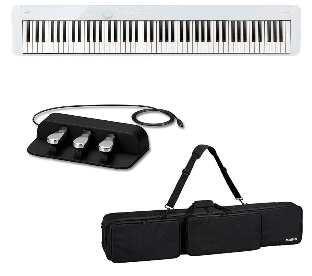 CASIO PX-S1100 WE SC800 SP34 PRIVIA PIANO DIGITAL PORTATIL BLANCO CON FUNDA Y PEDALERA