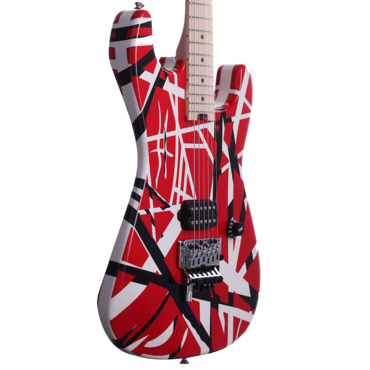 EVH Stripe Series MN Guitarra Eléctrica Red with Black Stripes 8