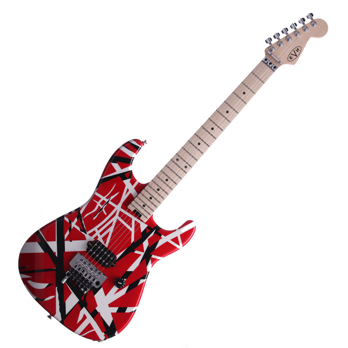 EVH Stripe Series MN Guitarra Eléctrica Red with Black Stripes 9