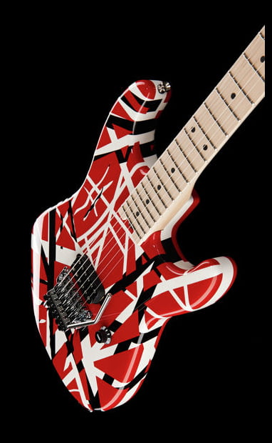 EVH Stripe Series MN Guitarra Eléctrica Red with Black Stripes 18