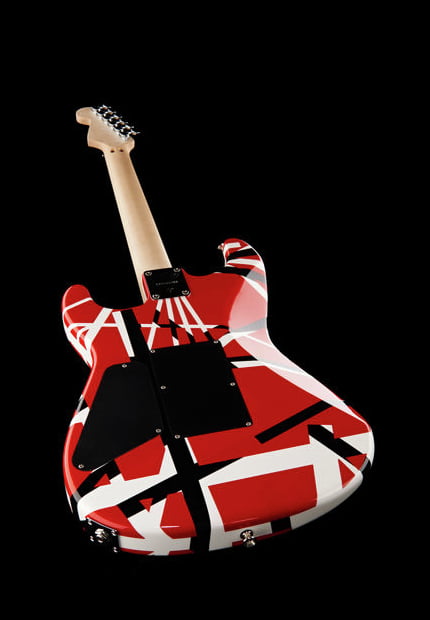 EVH Stripe Series MN Guitarra Eléctrica Red with Black Stripes 19