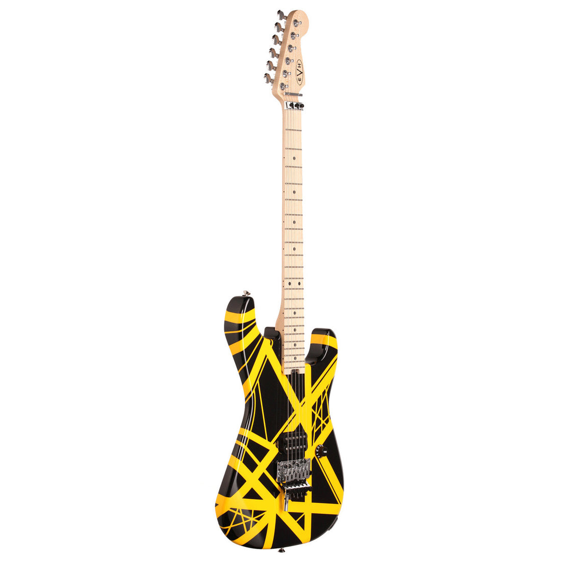 EVH Stripe Series MN Guitarra Eléctrica Black with Yellow Stripes 2