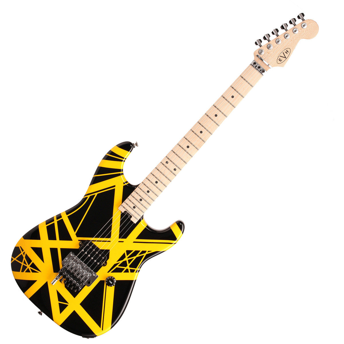 EVH Stripe Series MN Guitarra Eléctrica Black with Yellow Stripes 9