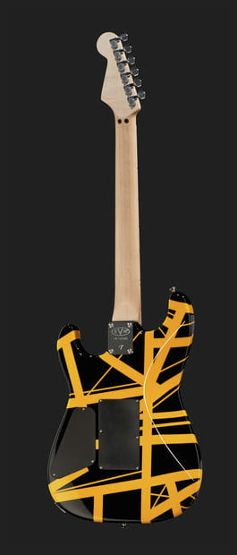 EVH Stripe Series MN Guitarra Eléctrica Black with Yellow Stripes 11