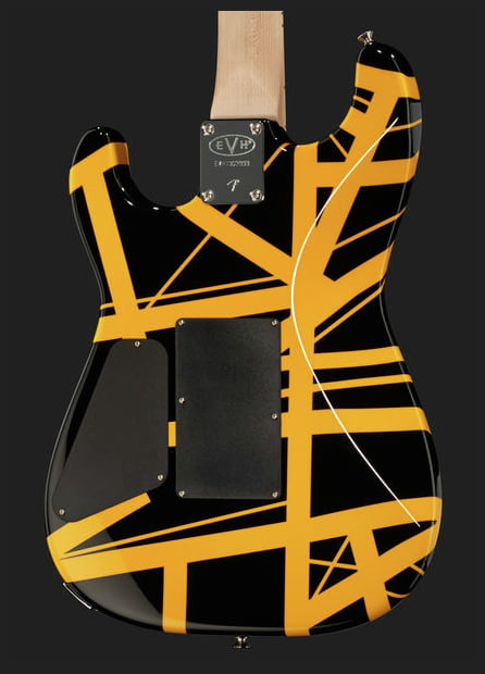 EVH Stripe Series MN Guitarra Eléctrica Black with Yellow Stripes 13