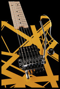 EVH Stripe Series MN Guitarra Eléctrica Black with Yellow Stripes 16