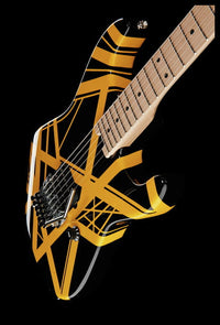 EVH Stripe Series MN Guitarra Eléctrica Black with Yellow Stripes 18