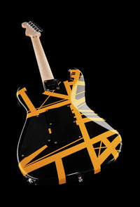 EVH Stripe Series MN Guitarra Eléctrica Black with Yellow Stripes 19