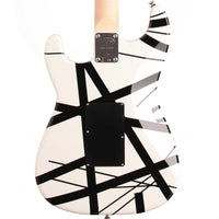 EVH Stripe Series MN Guitarra Eléctrica White with Black Stripes 5