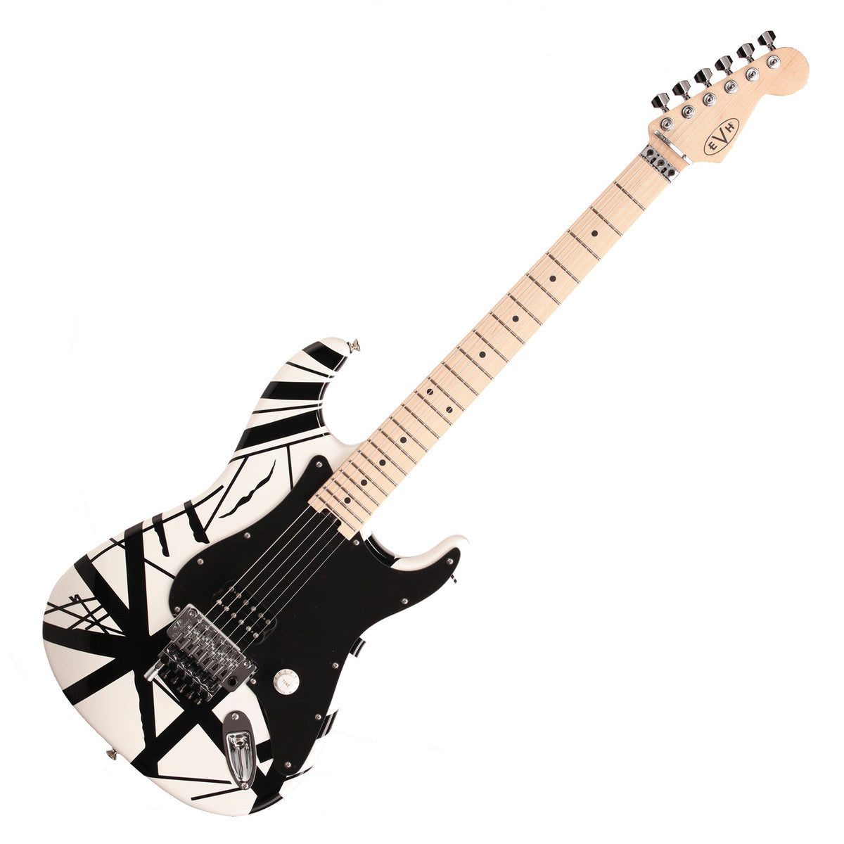 EVH Stripe Series MN Guitarra Eléctrica White with Black Stripes 9