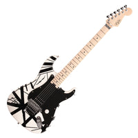 EVH Stripe Series MN Guitarra Eléctrica White with Black Stripes 9