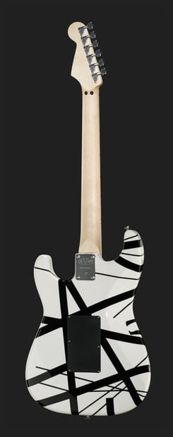 EVH Stripe Series MN Guitarra Eléctrica White with Black Stripes 11