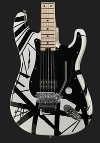 EVH Stripe Series MN Guitarra Eléctrica White with Black Stripes 12