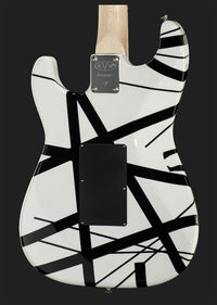 EVH Stripe Series MN Guitarra Eléctrica White with Black Stripes 13