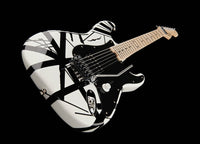 EVH Stripe Series MN Guitarra Eléctrica White with Black Stripes 17