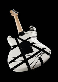 EVH Stripe Series MN Guitarra Eléctrica White with Black Stripes 19