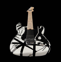 EVH Stripe Series MN Guitarra Eléctrica White with Black Stripes 20