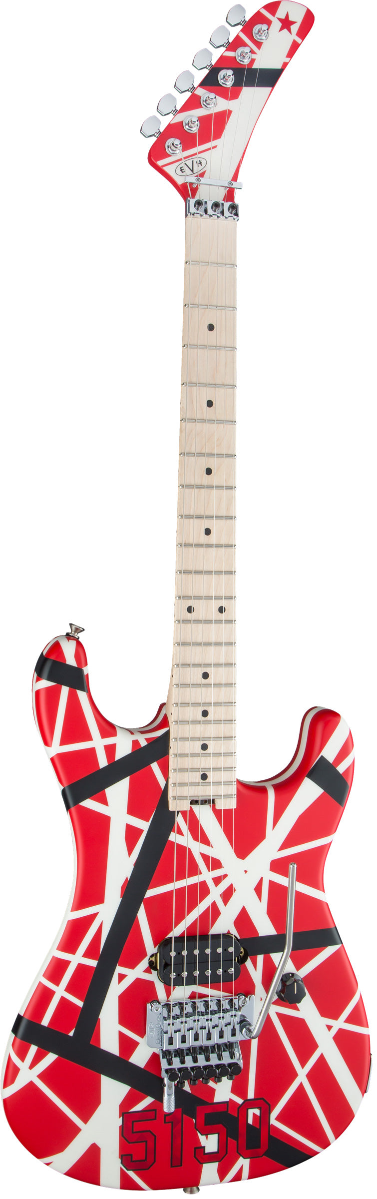 EVH Stripe Series 5150 MN Guitarra Eléctrica Red with Black and White Stripes 2