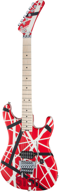 EVH Stripe Series 5150 MN Guitarra Eléctrica Red with Black and White Stripes 3