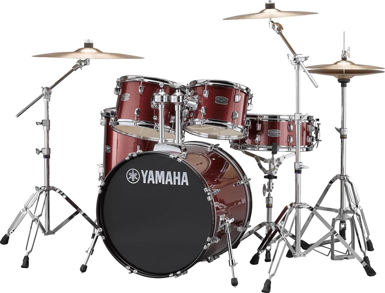 Yamaha RDP2F5 BGG CPset Rydeen Batería Acústica con Herrajes y Platos Burgundy Glitter 1