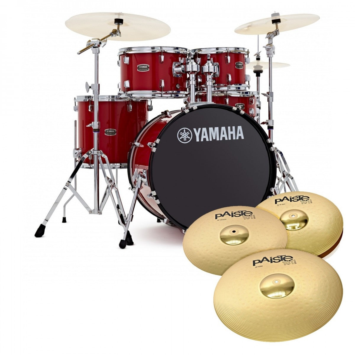 Yamaha RDP2F5 RD CPset Rydeen Batería Acústica con Herrajes y Platos Hot Red 13