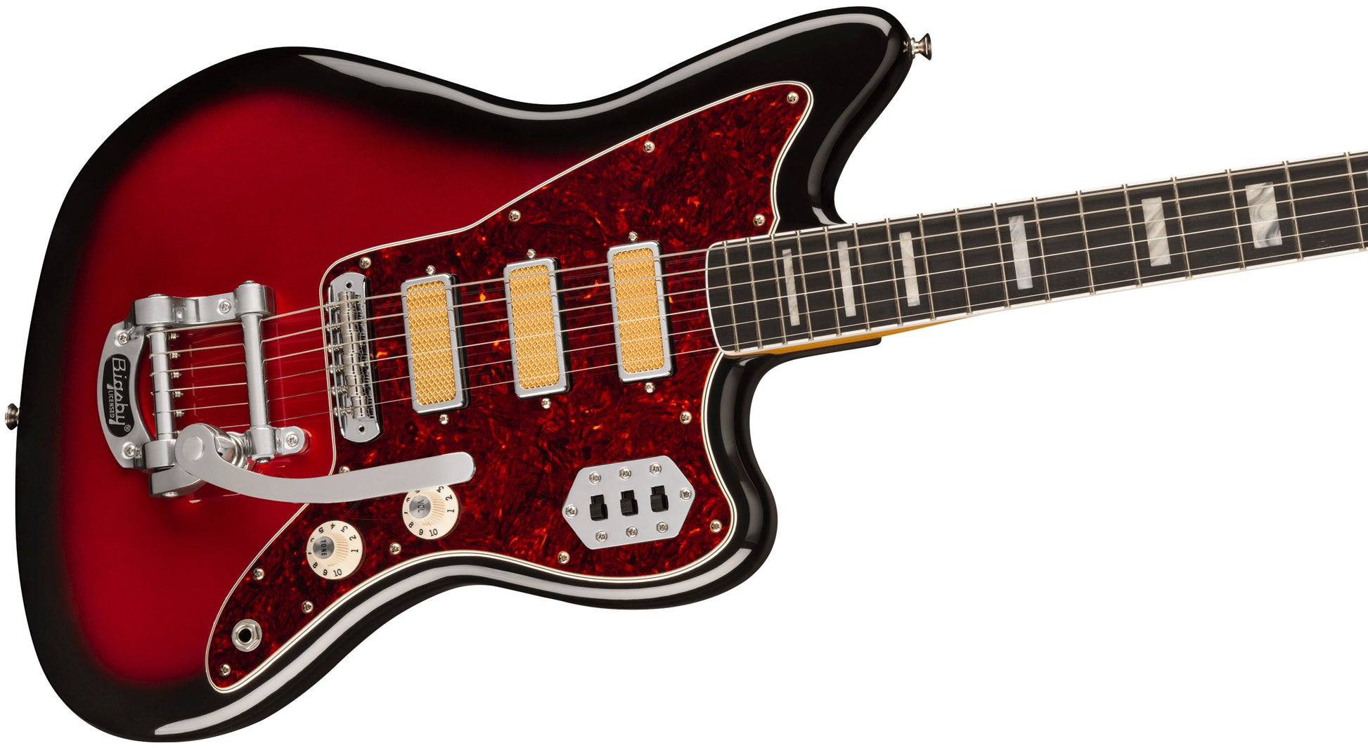 Fender Gold Foil Jazzmaster EB Guitarra Eléctrica Candy Apple Burst 3