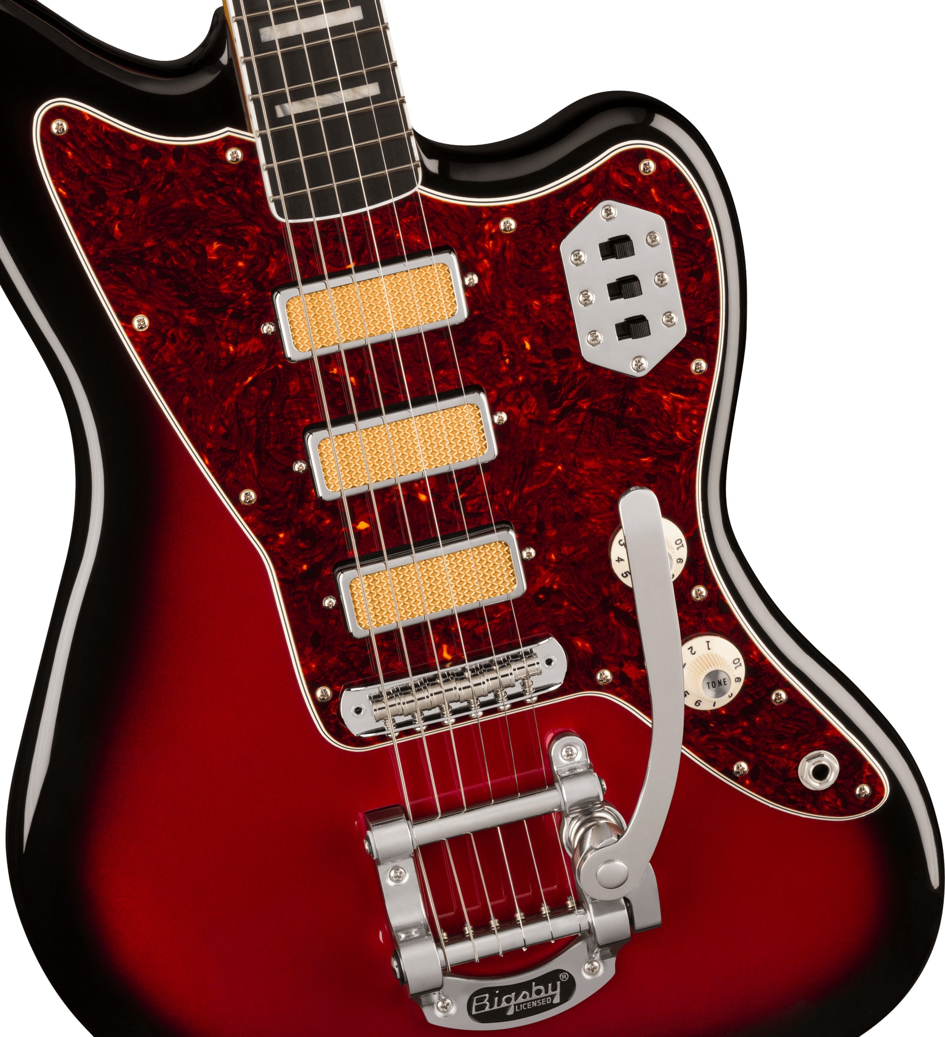 Fender Gold Foil Jazzmaster EB Guitarra Eléctrica Candy Apple Burst 4