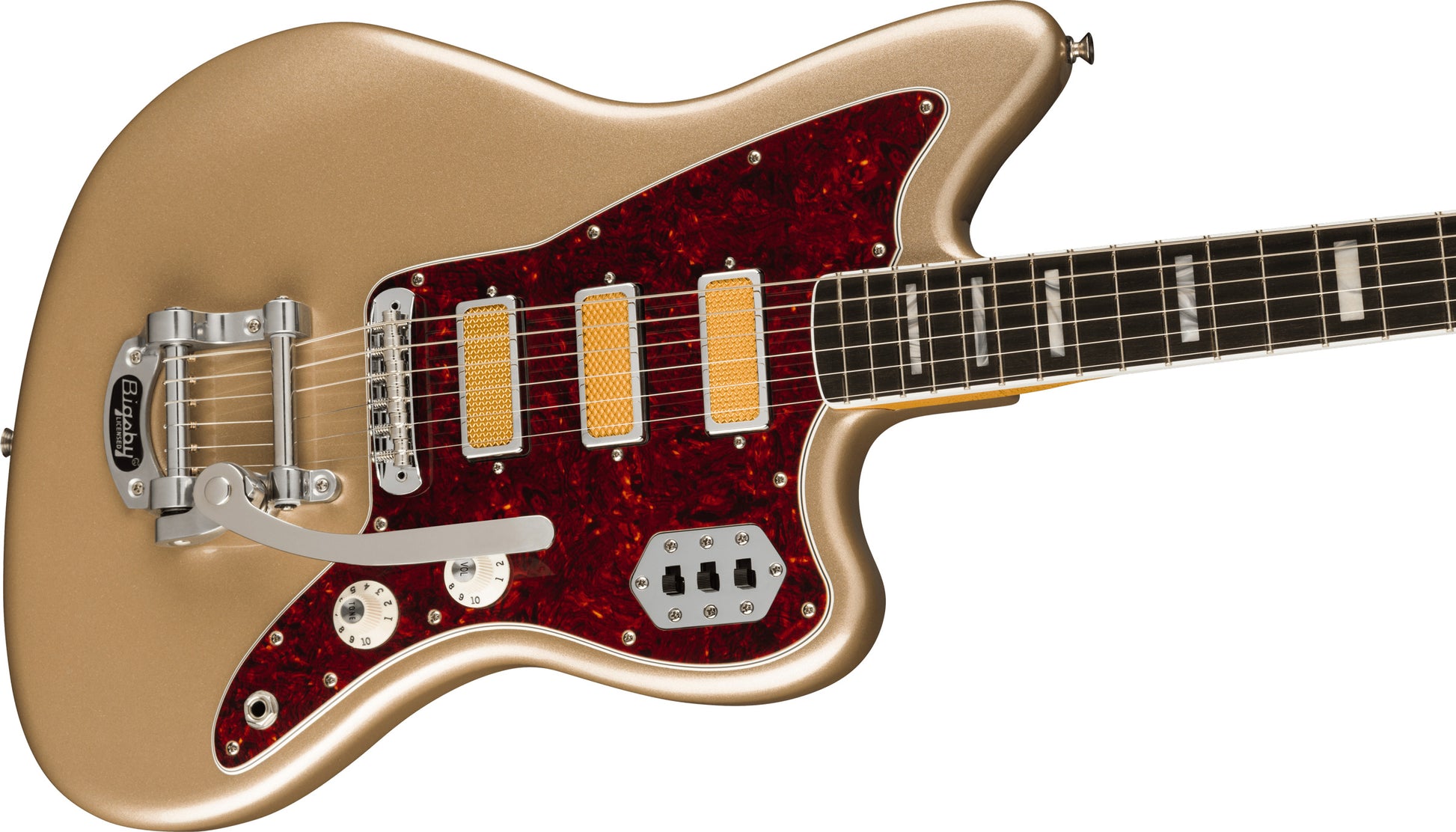 Fender Gold Foil Jazzmaster EB Guitarra Eléctrica Shoreline Gold 3