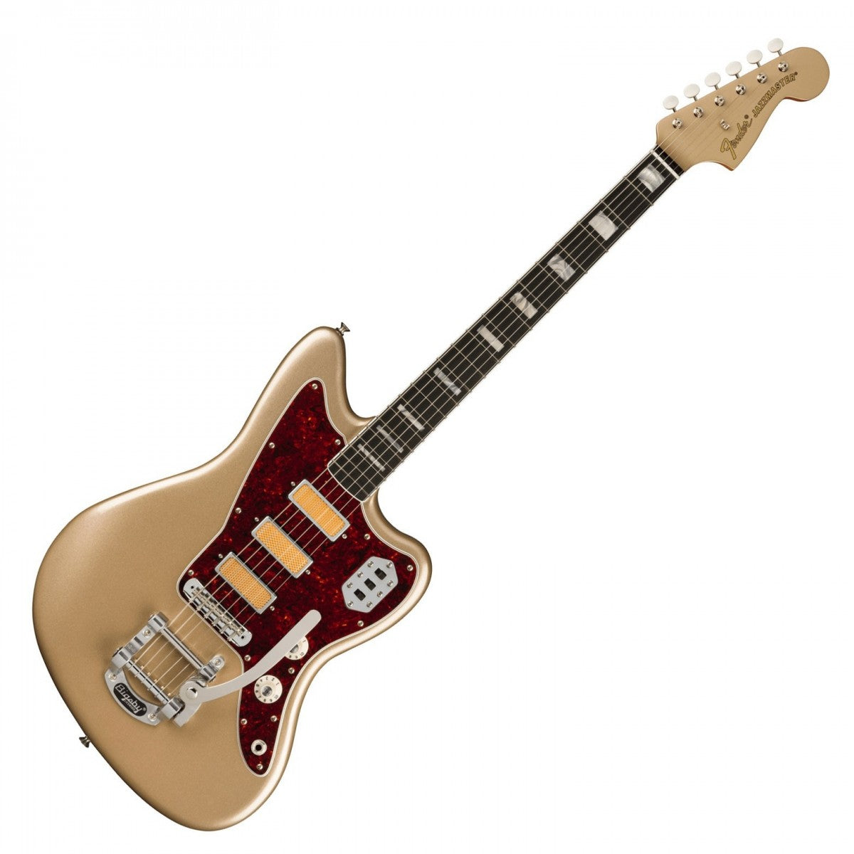 Fender Gold Foil Jazzmaster EB Guitarra Eléctrica Shoreline Gold 7