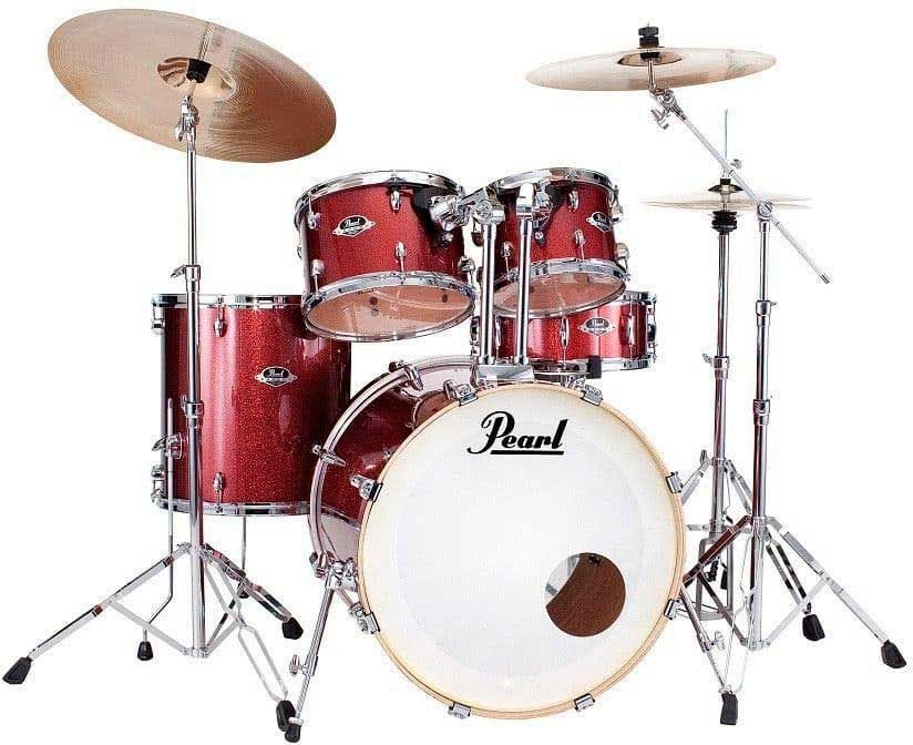 Pearl EXX705NBR C704 EXX Batería Acústica con Herrajes y Platos Black Cherry Glitter 1