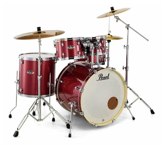 Pearl EXX725BR C704 EXX Batería Acústica con Herrajes y Platos Black Cherry Glitter 1