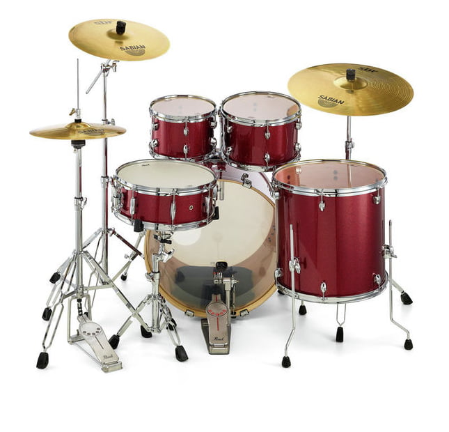 Pearl EXX725BR C704 EXX Batería Acústica con Herrajes y Platos Black Cherry Glitter 4