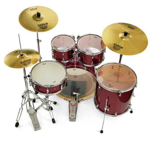 Pearl EXX725BR C704 EXX Batería Acústica con Herrajes y Platos Black Cherry Glitter 5