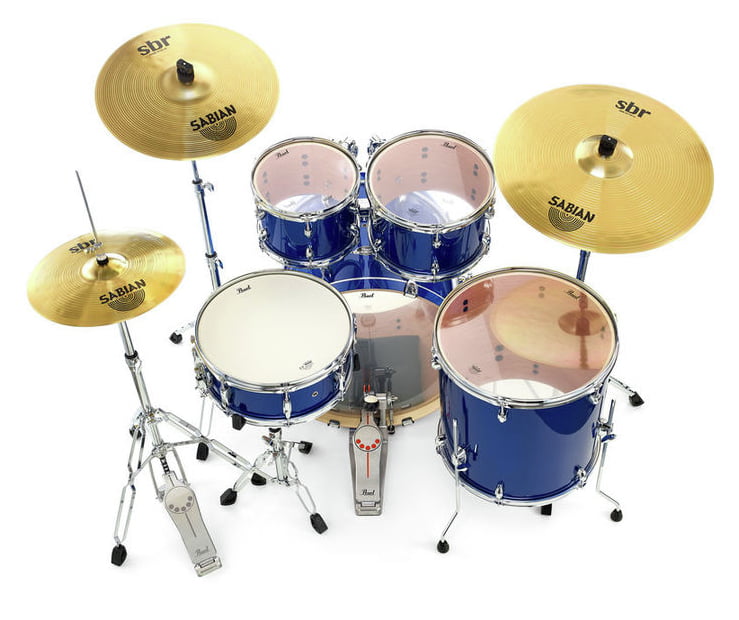 Pearl EXX725BR C717 EXX Batería Acústica con Herrajes y Platos High Voltage Blue 5