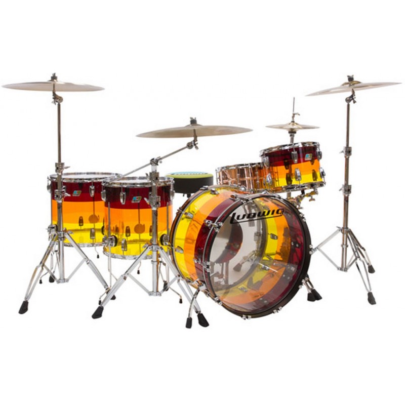 Ludwig L9244LXT SWC Vistalite Pro Beat Batería Acústica Tequila Sunrise 5