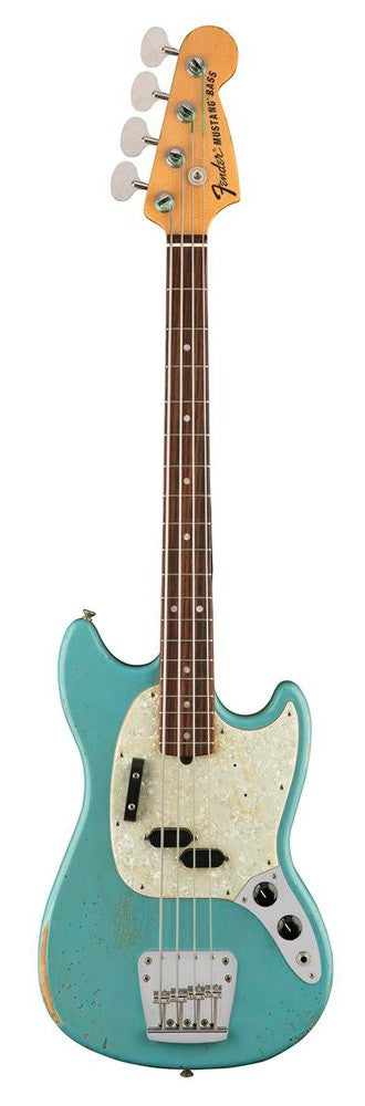 Fender Jmj Road Worn Mustang Bass RW Bajo Eléctrico Faded Daphne Blue 1