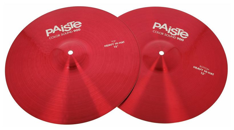 Paiste 900 Color Sound Red Heavy Hihat 15 Platos Batería 2