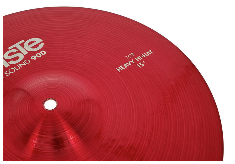 Paiste 900 Color Sound Red Heavy Hihat 15 Platos Batería 5