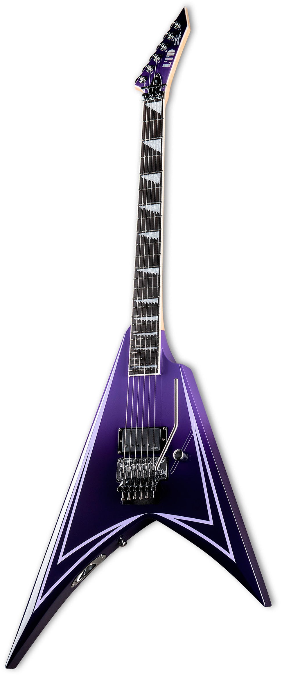 ESP LTD Alexi Hexed Guitarra Eléctrica Purple Fade with Pin Stripes 2