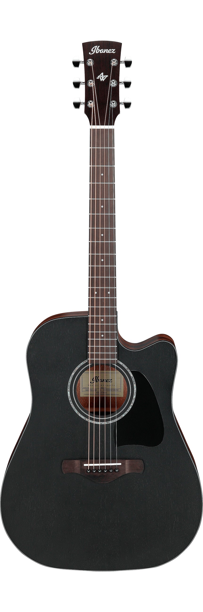 Ibanez AW247CE WKH Guitarra Electroacústica Dreadnought Weathered Black Open Pore 1