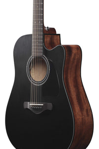 Ibanez AW247CE WKH Guitarra Electroacústica Dreadnought Weathered Black Open Pore 7