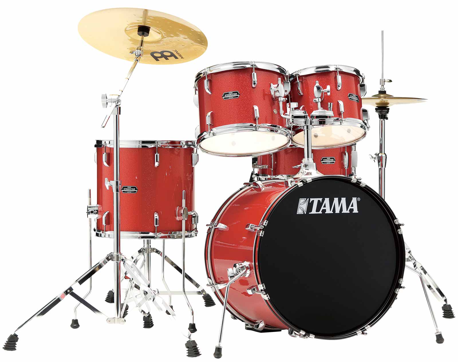 Tama ST50H5 CDS Stagestar Batería Acústica con Herrajes y Platos Candy Red Sparkle 1